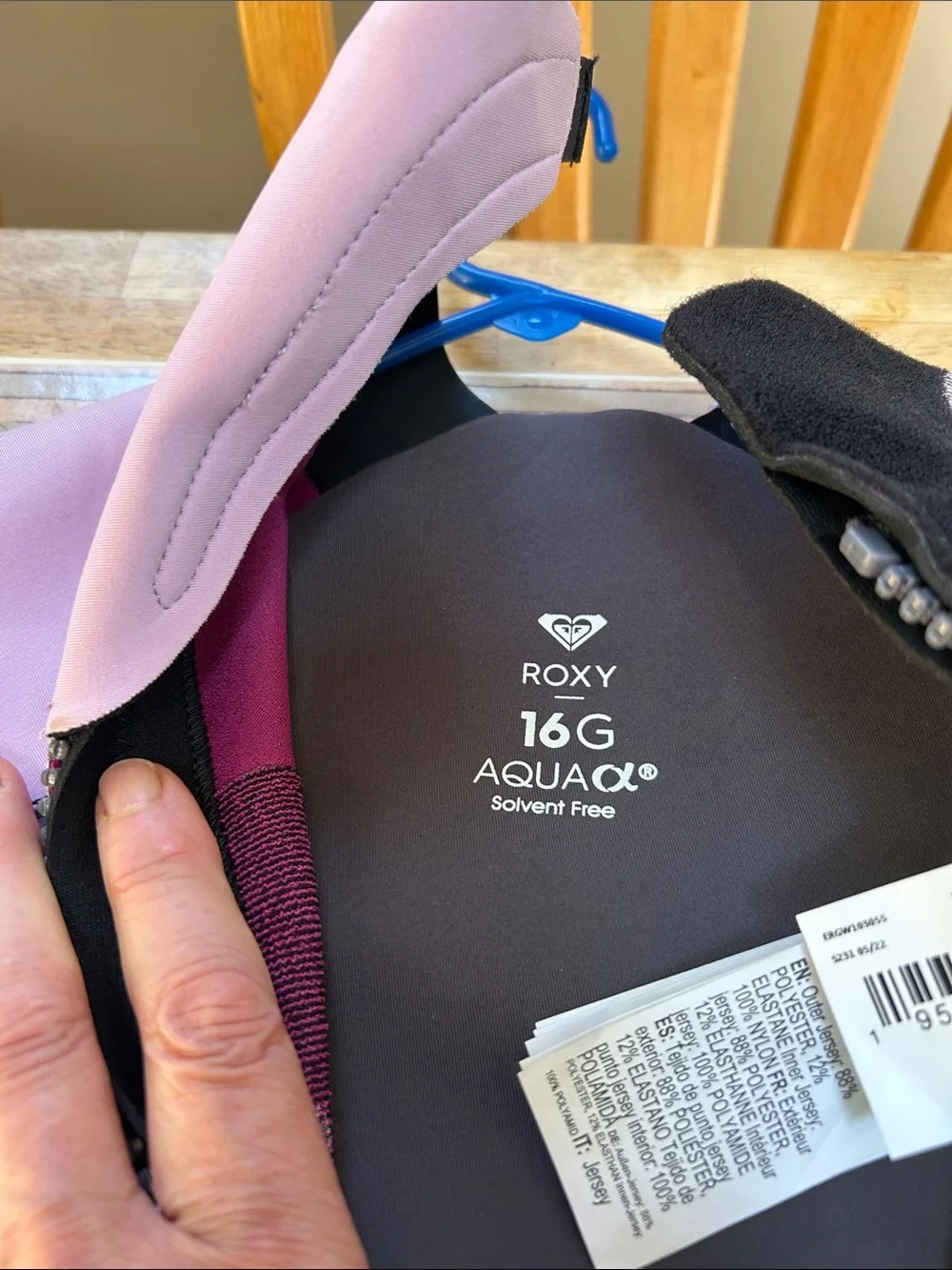 Roxy 3/2mm Swell Series BACK Zip Wetsuit GREY VIOLET PURPLE Size 16 girls New